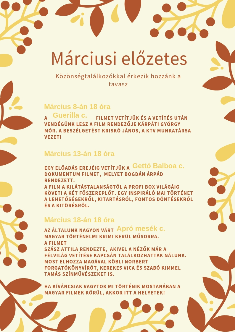 Márciusi előzetes